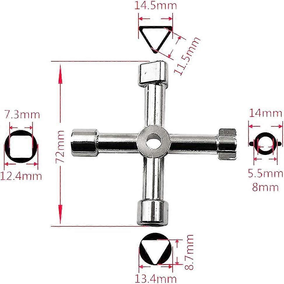 Cross Key Control Cabinet Multifunctional Key Plumber Cross Switch Key Universal Key Control - Image 2