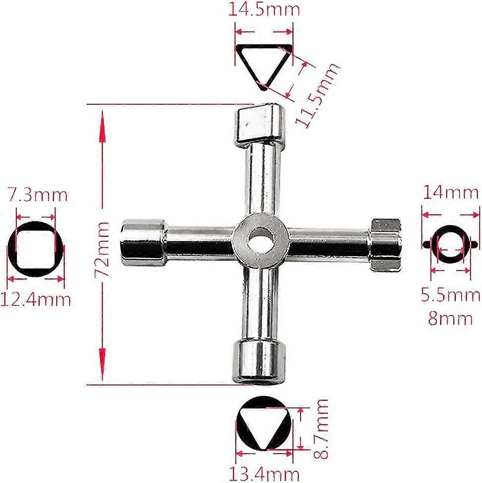 Cross Key Control Cabinet Multifunctional Key Plumber Cross Switch Key Universal Key Control - Image 2
