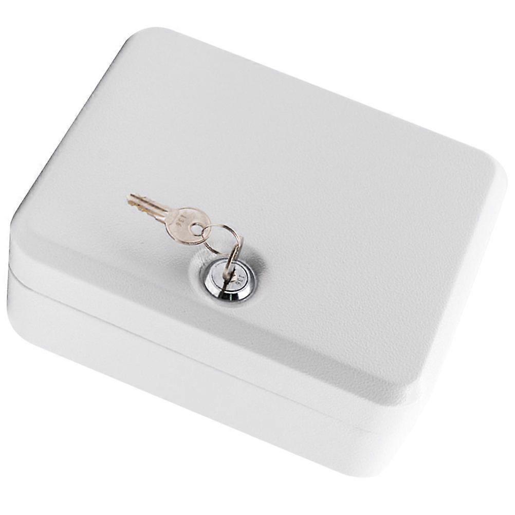 Wall Mount 20 Slots Key Organizer Key Cabinet with Key Tag Cabinet Key Organizer Steel Key Lock Box (White) - Image 2