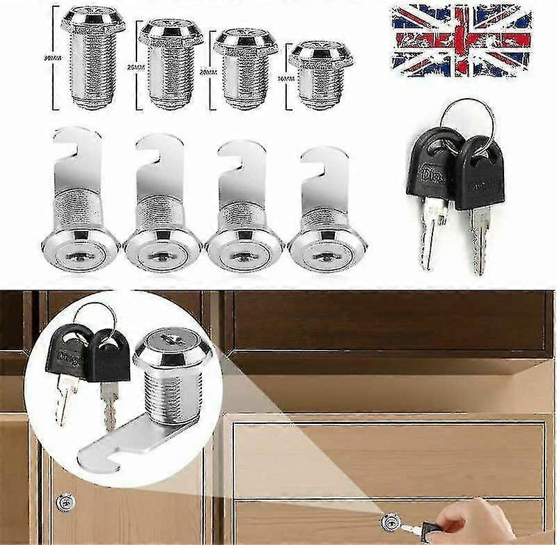 25mm Cam Lock Key Cabinet Lock Cabinet Lock Drawer Kitchen Cabinet Two Keys - Image 5