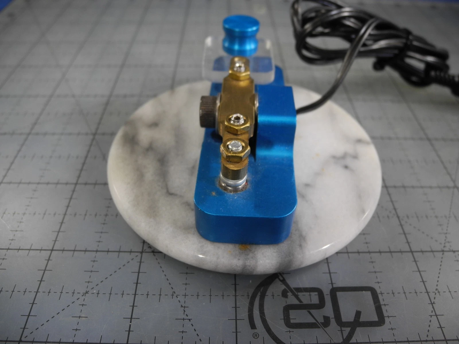 Clé radio amateur Morse clé droite bleue QRP POTA SOTA jamais bel état ! Navire USA ! - Image 5