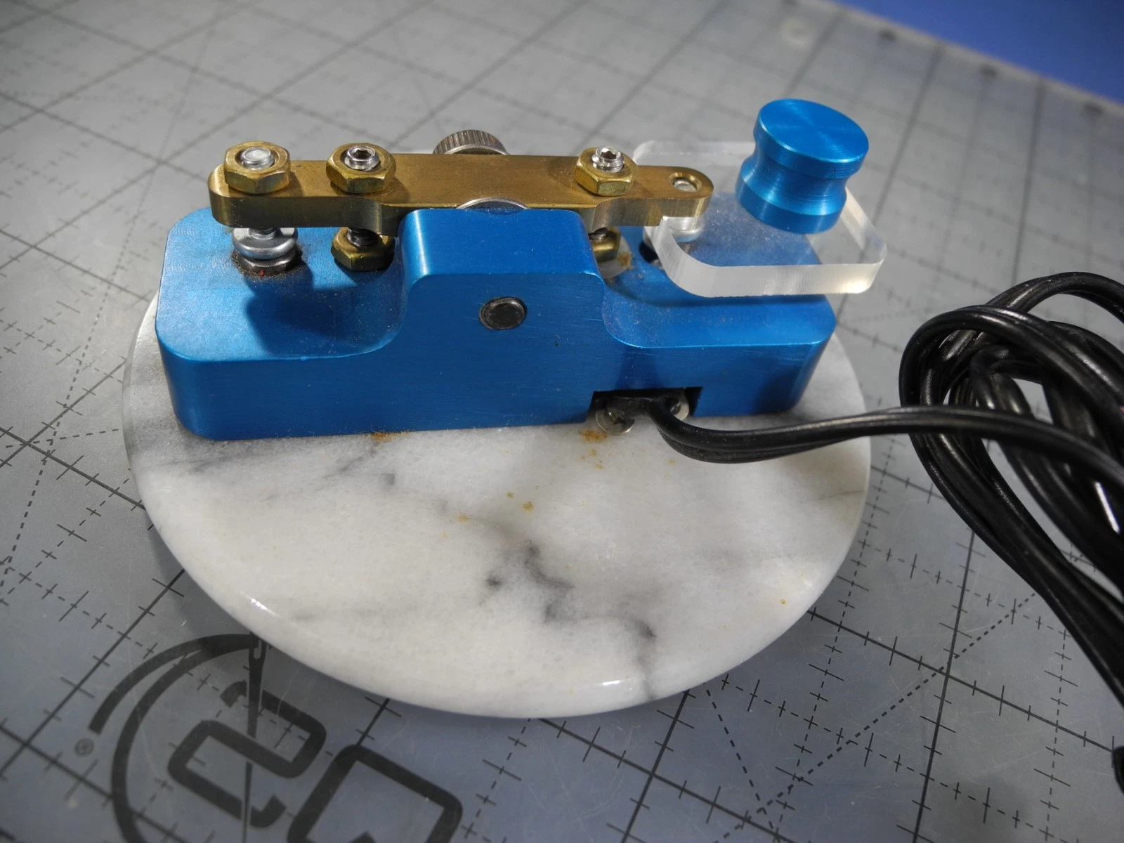 Clé radio amateur Morse clé droite bleue QRP POTA SOTA jamais bel état ! Navire USA ! - Image 7