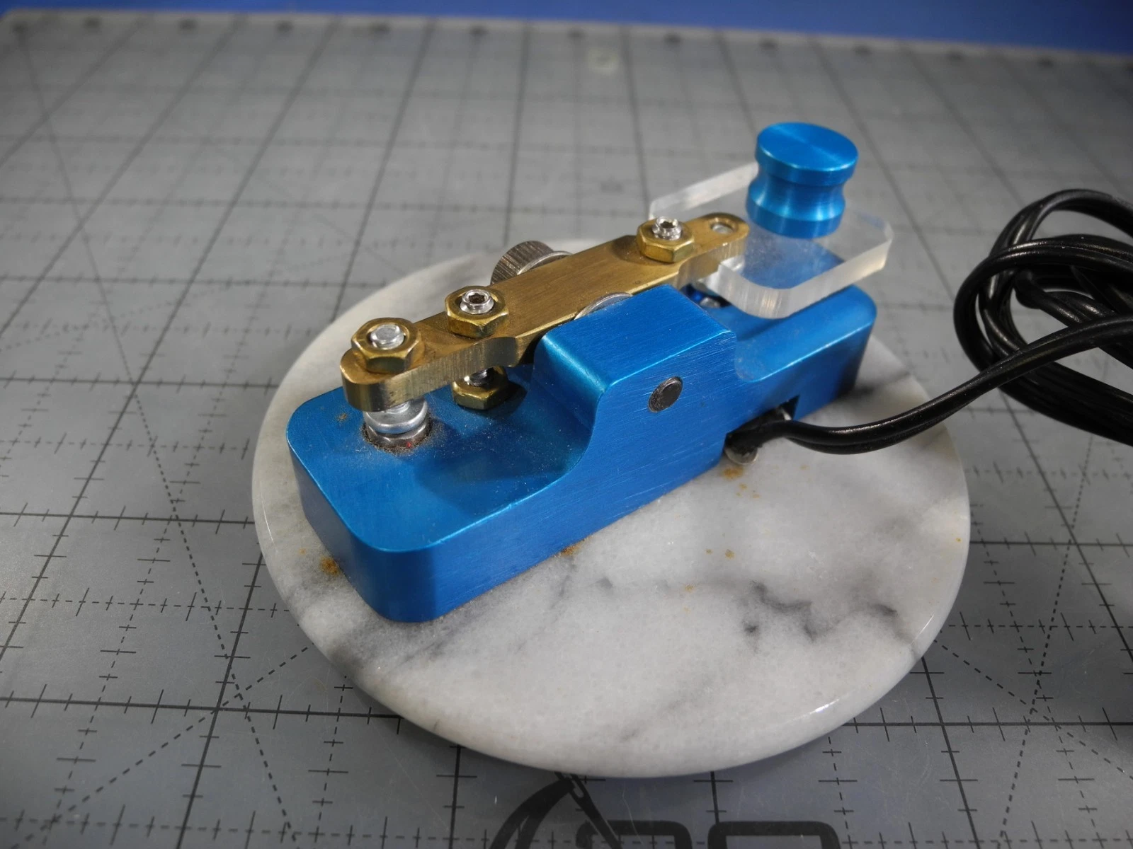 Clé radio amateur Morse clé droite bleue QRP POTA SOTA jamais bel état ! Navire USA ! - Image 6