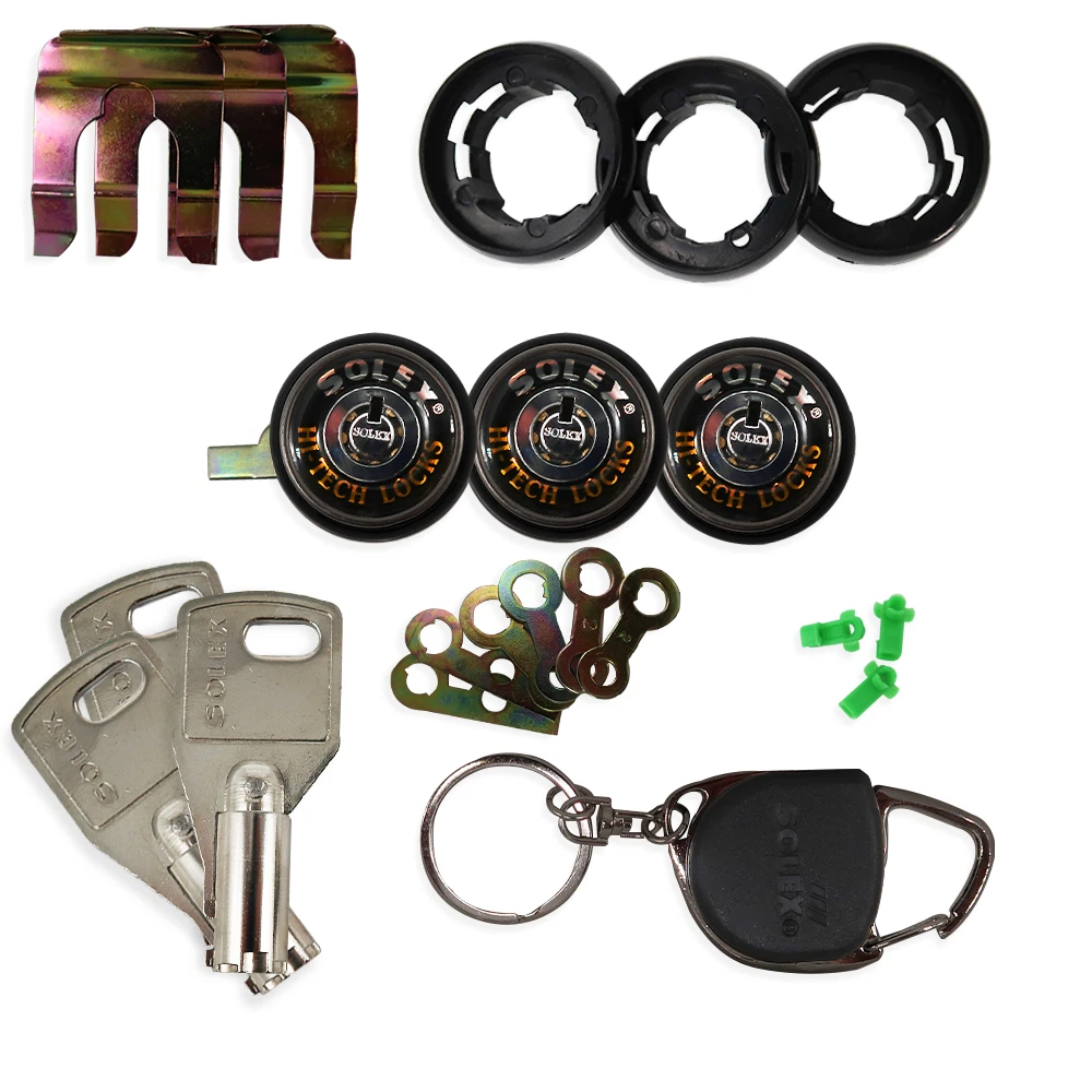 Serrures de sécurité Solex 3 portes antivol clé ronde HI-TECH (universelles) - Image 2