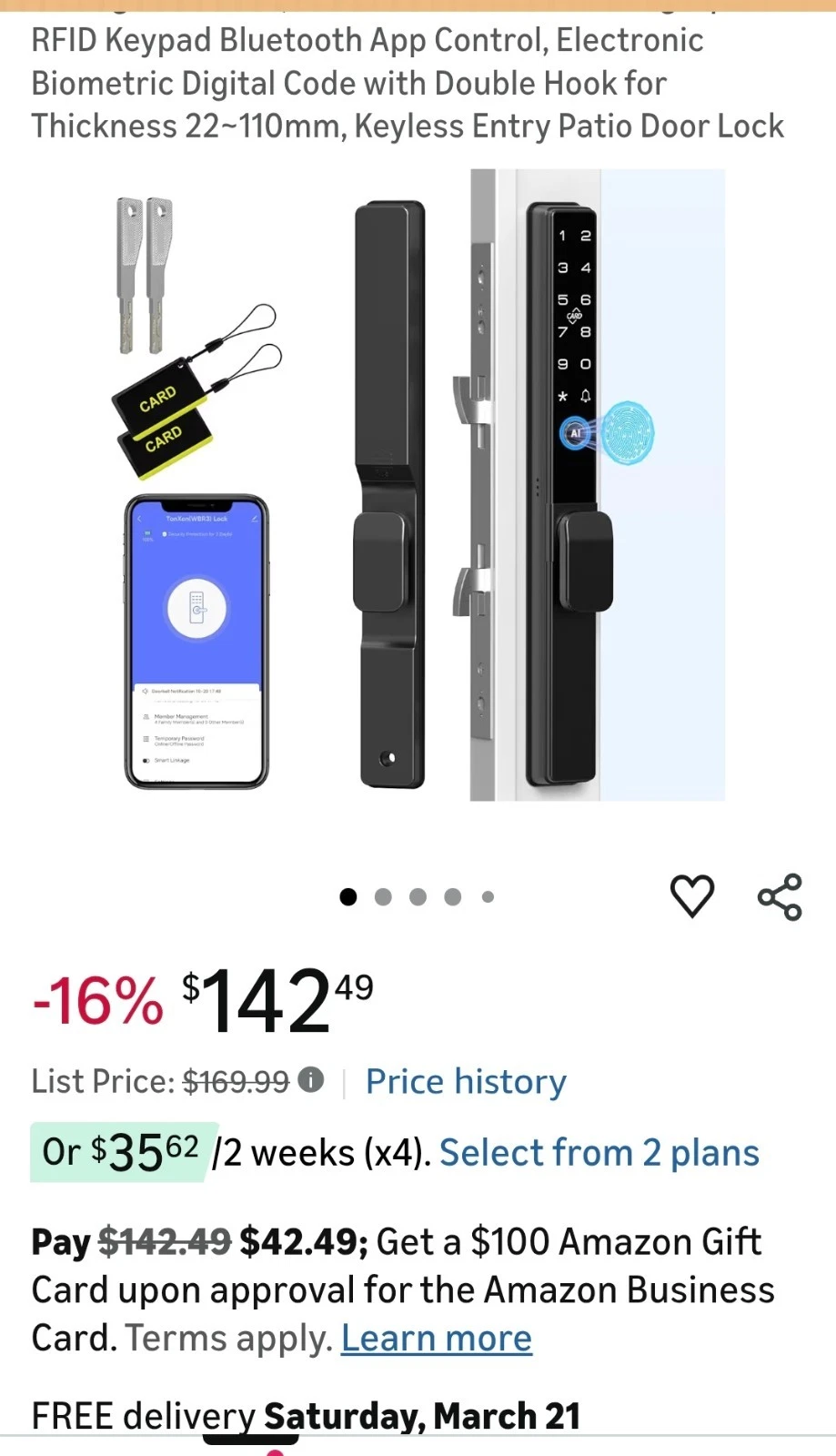 Serrure de porte coulissante, serrure de porte intelligente - Image 1