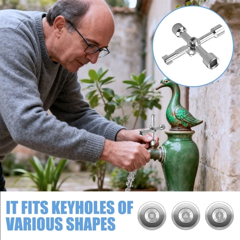 Professional Triangle Wrench Key Universal Triangular Key Tool Portable - Image 2