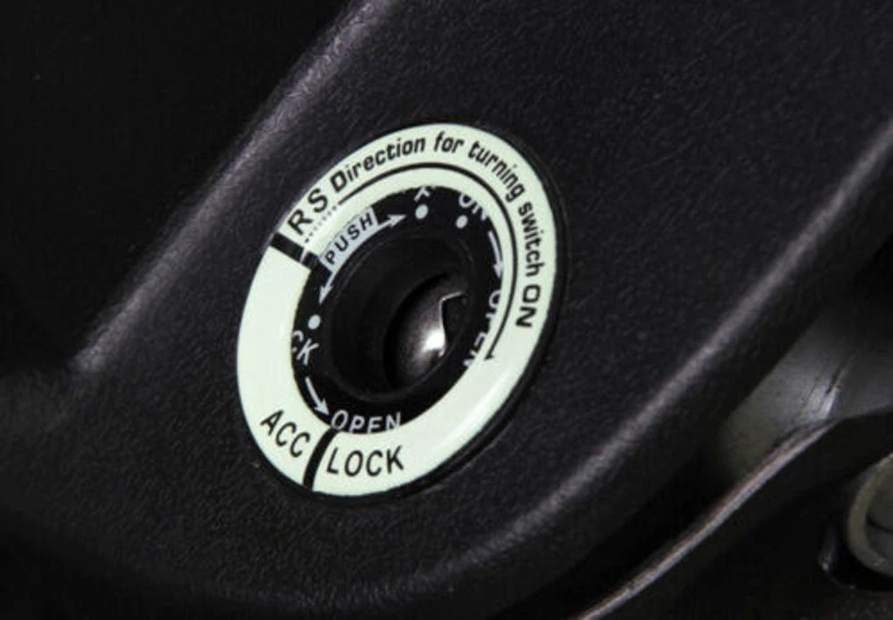 Universal Fit  Luminous Ignition Engine Start Cover Key Hole Ring Sticker Blue - Image 6