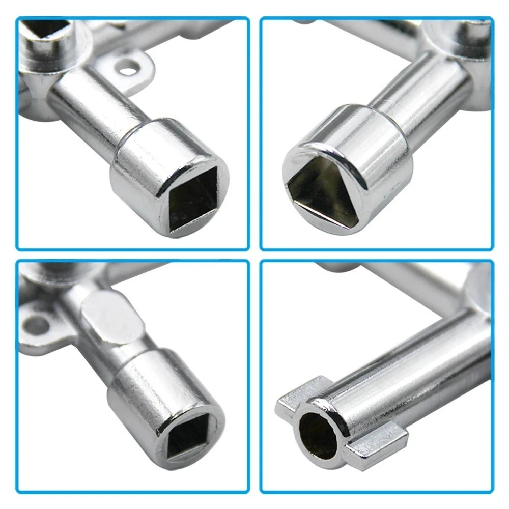 4in1 Silver Key Wrench Electrical Elevator Control Cabinet Valve Inner Triangle - Image 1