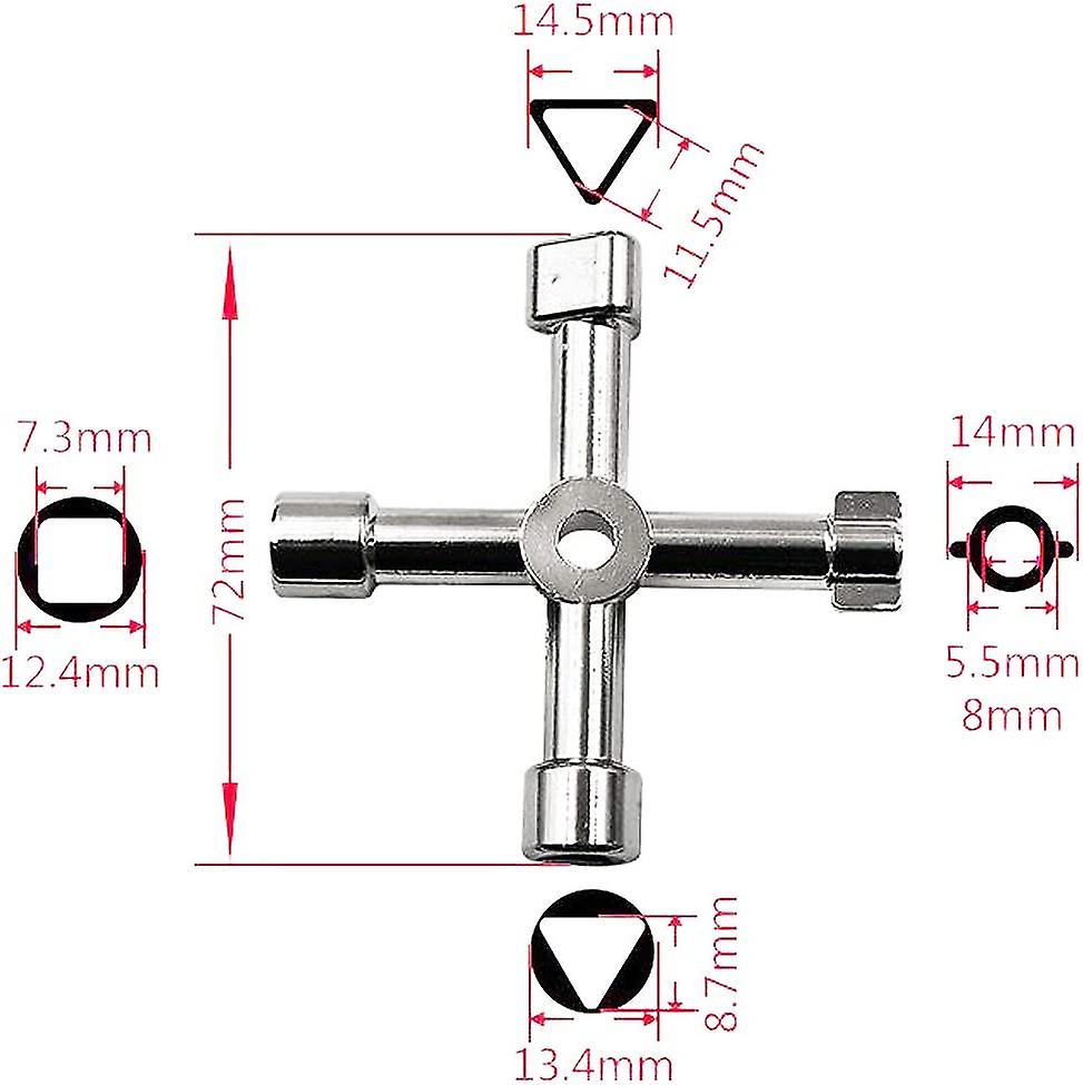 Cross Key Control Cabinet Multifunctional Key Plumber Cross Switch Key Universal Key Control - Image 2