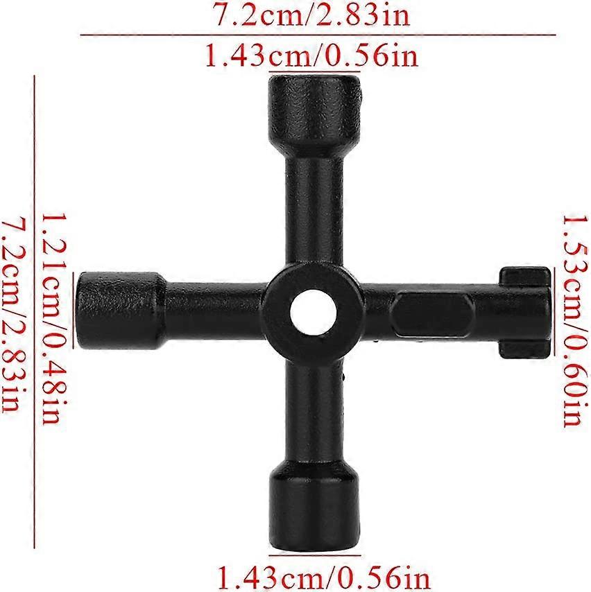 Universal Cross Key,4 Ways Universal Triangle Key Wrench Square Plumber Keys - Image 2
