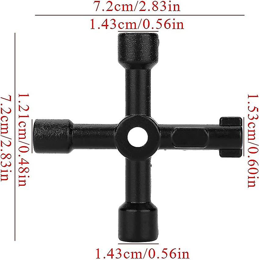 Universal Cross Key,4 Ways Universal Triangle Key Wrench Square Plumber Keys - Image 2