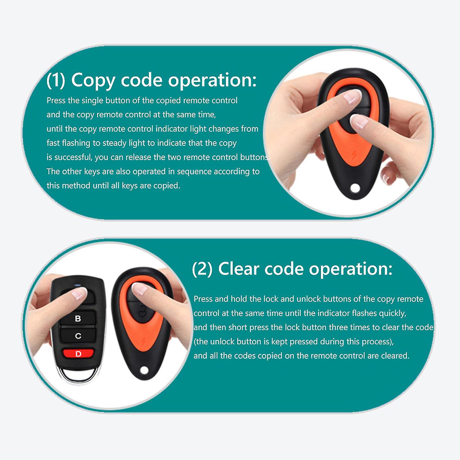 Universal Duplicator Remote 3-key Button Learning Code Key Transmitter 315mhz/433mhz Universal - Image 2