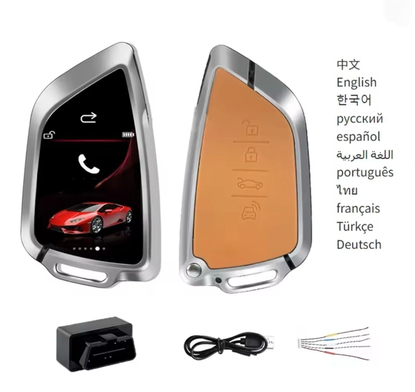 Smart LCD Clé de Voiture Écran Tactile PKE Kit d'Entrée Sans Clé Adaptateur OBD Universel Fob - Image 4