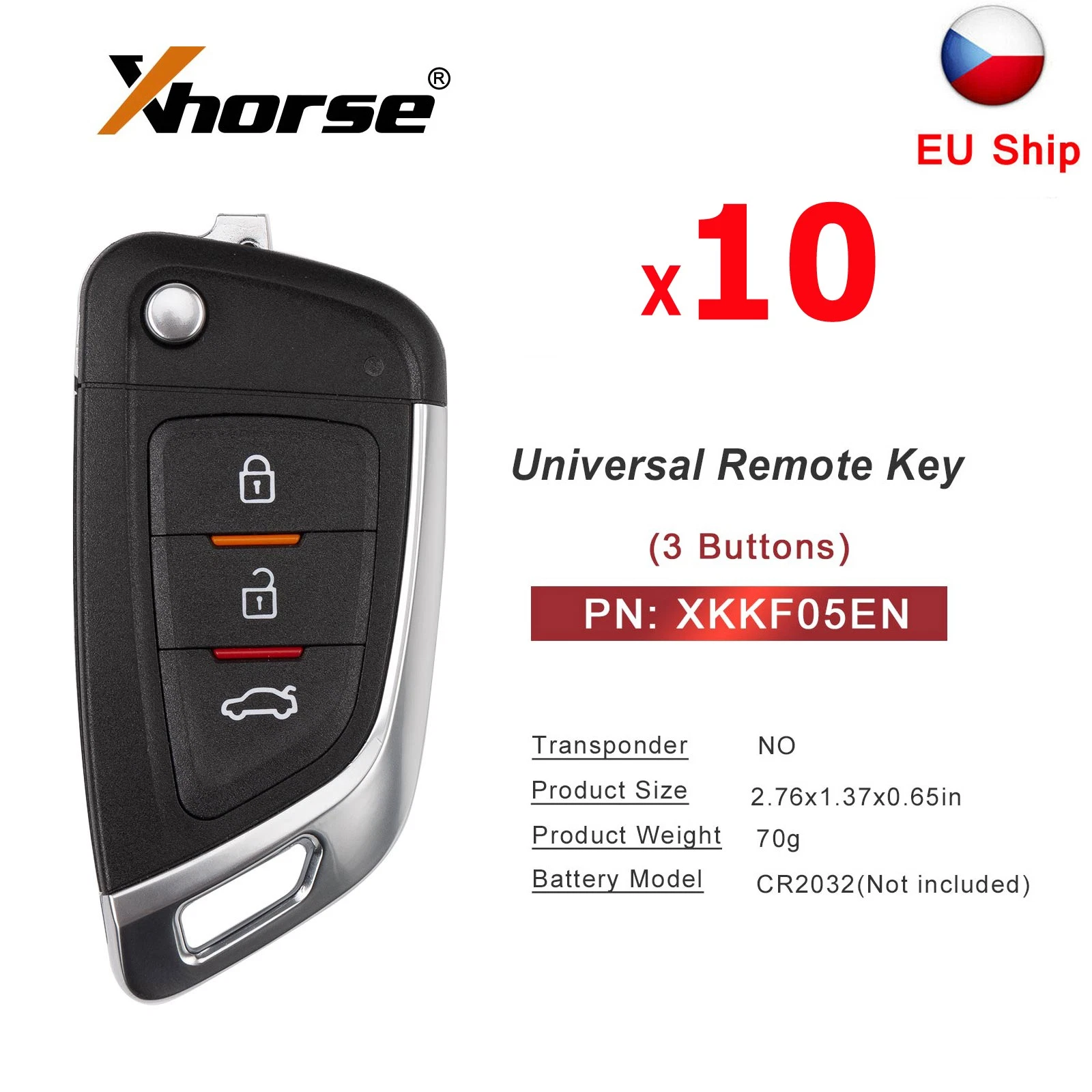 10x Xhorse XKKF05EN Clé Télécommande Universelle 3 Boutons pour Outil Clé VVDI Max /VVDI2 - Image 1