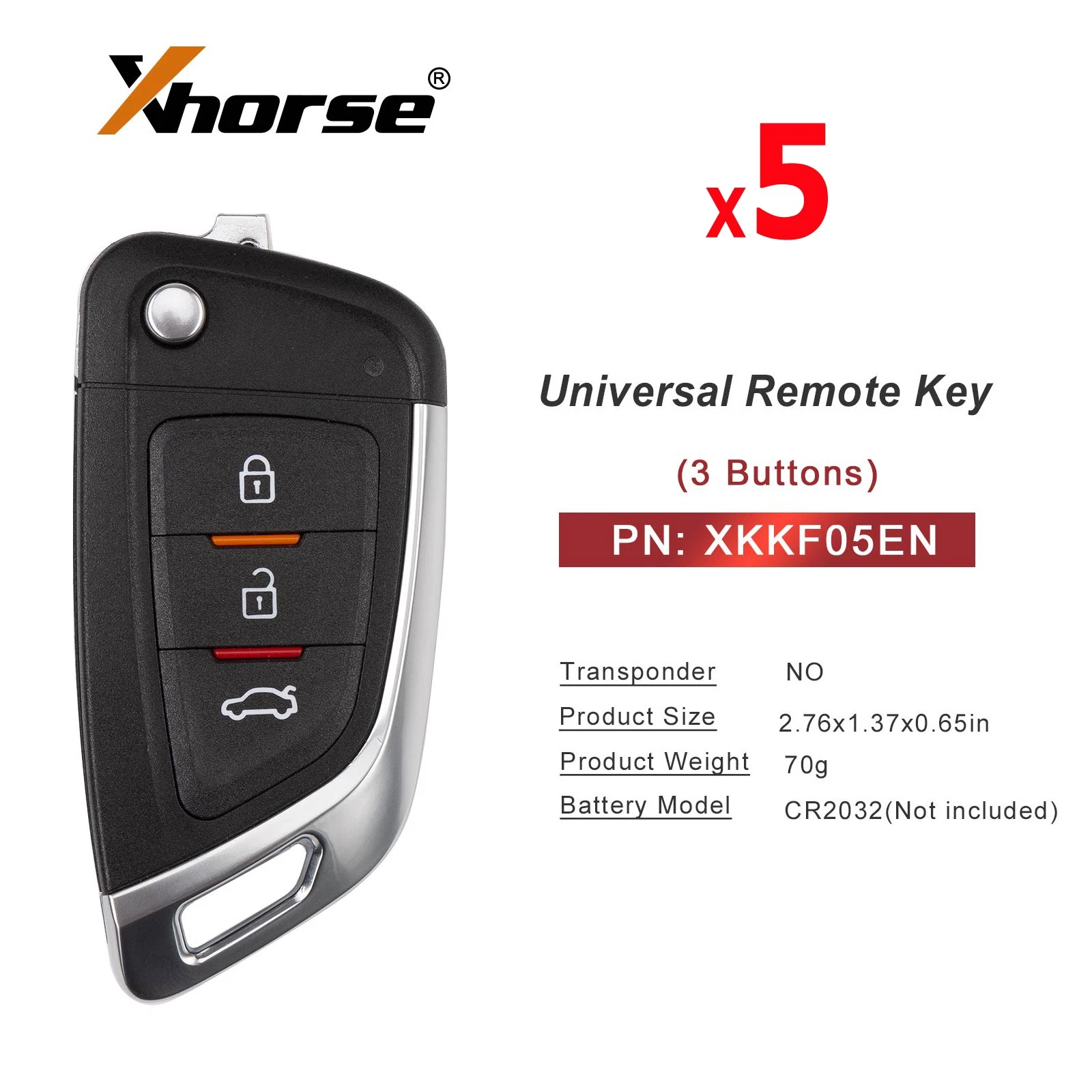 10x Xhorse XKKF05EN Clé Télécommande Universelle 3 Boutons pour Outil Clé VVDI Max /VVDI2 - Image 5