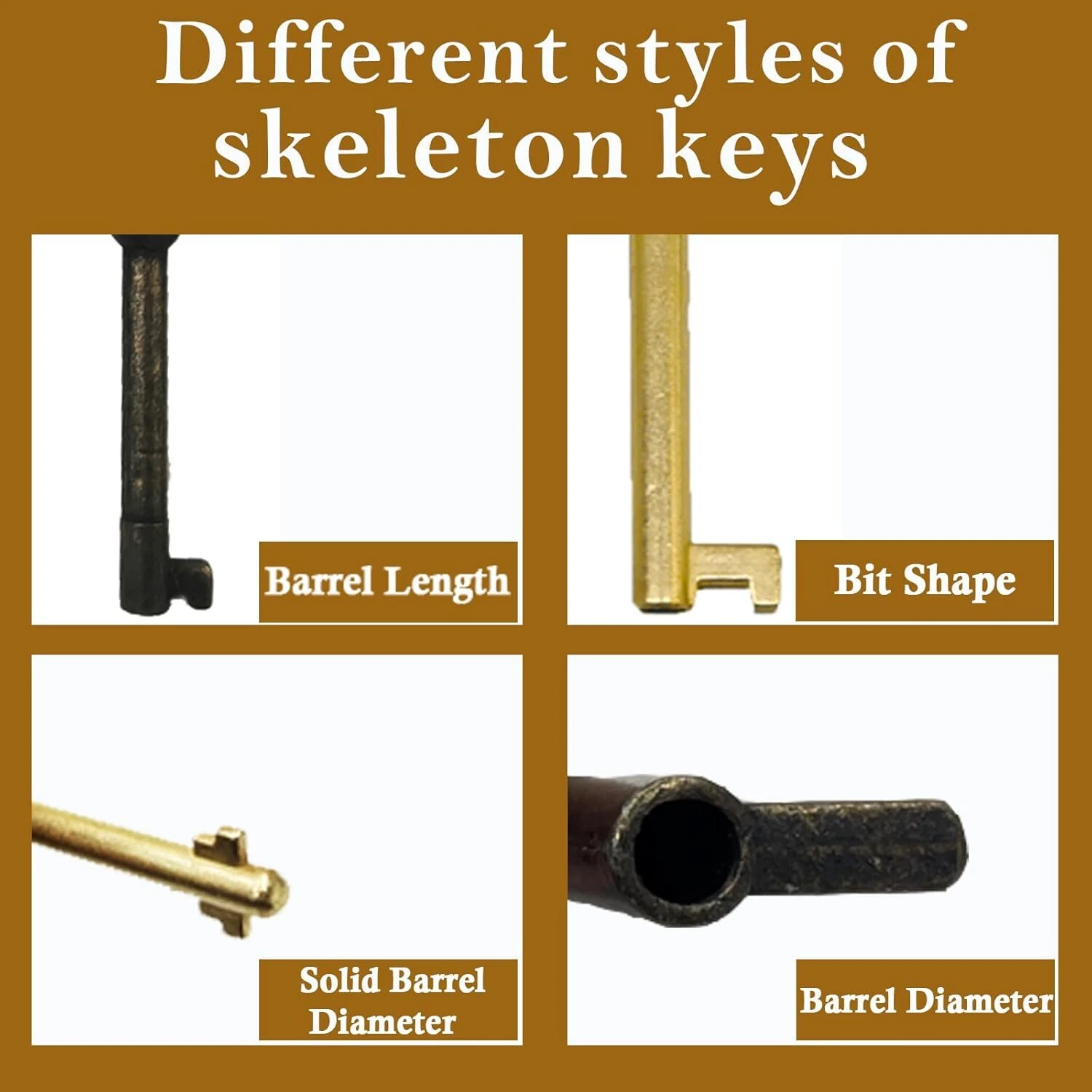 19PC Clés Squelette Universelles Remplacement pour Meuble Vintage Ancien Style Cabine - Image 5