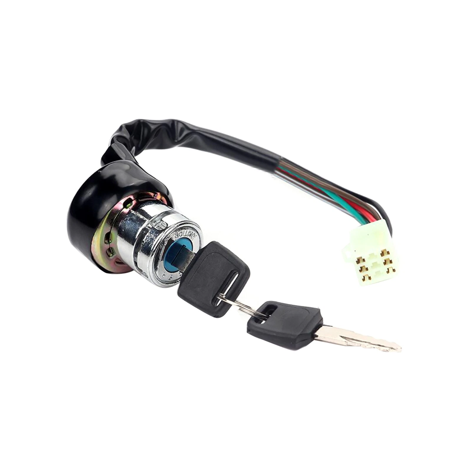Universal Motorcycle 6 Wire Ignition Starter Off/On/On Switch Lock With Key F - Image 3