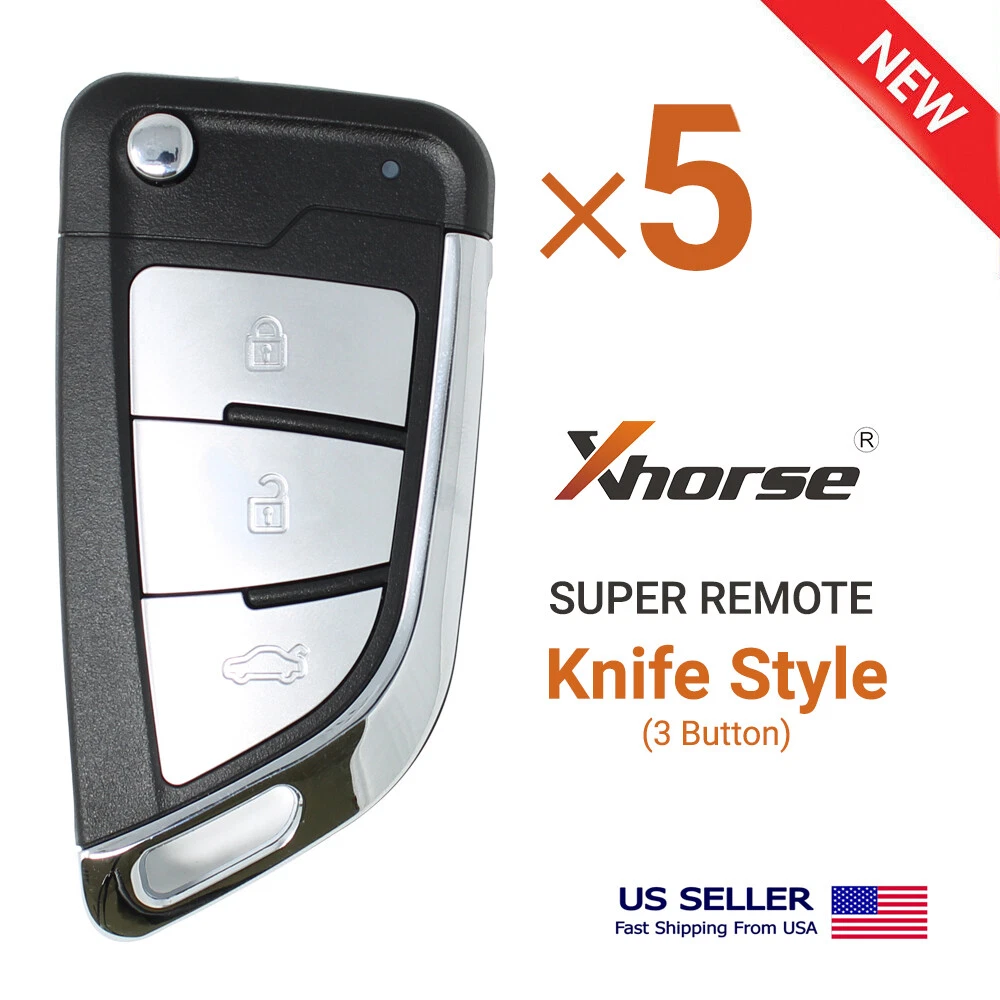 5 x Xhorse Universel Super Flip Télécommande Clé Style Couteau 3 Boutons XEKF21EN - Image 1