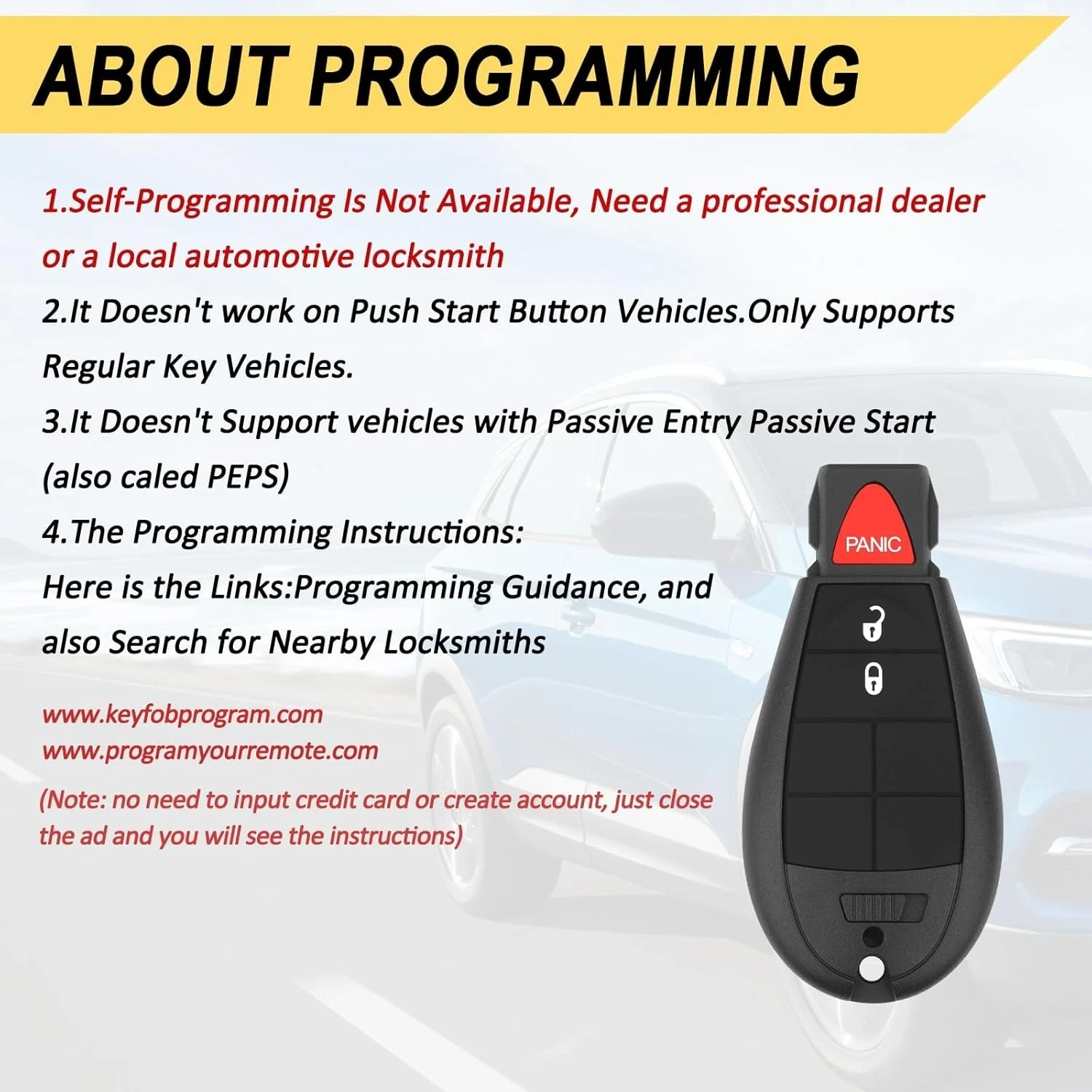 Solution Porte Clé Universel pour Ram 1500/2500/3500 2013-2021 - 2 Télécommandes Clé - Image 8