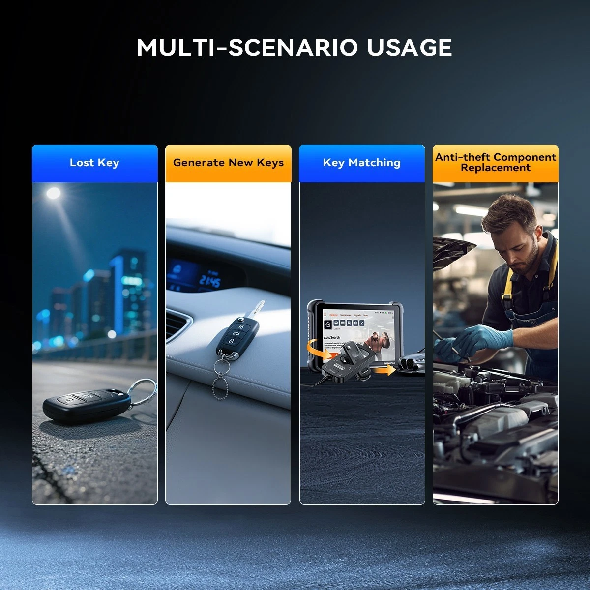 THINKCAR Porte-clés Voiture Programmeur TKEY 101 Équipement avec 6 Unités Télécommande Clés - Image 5