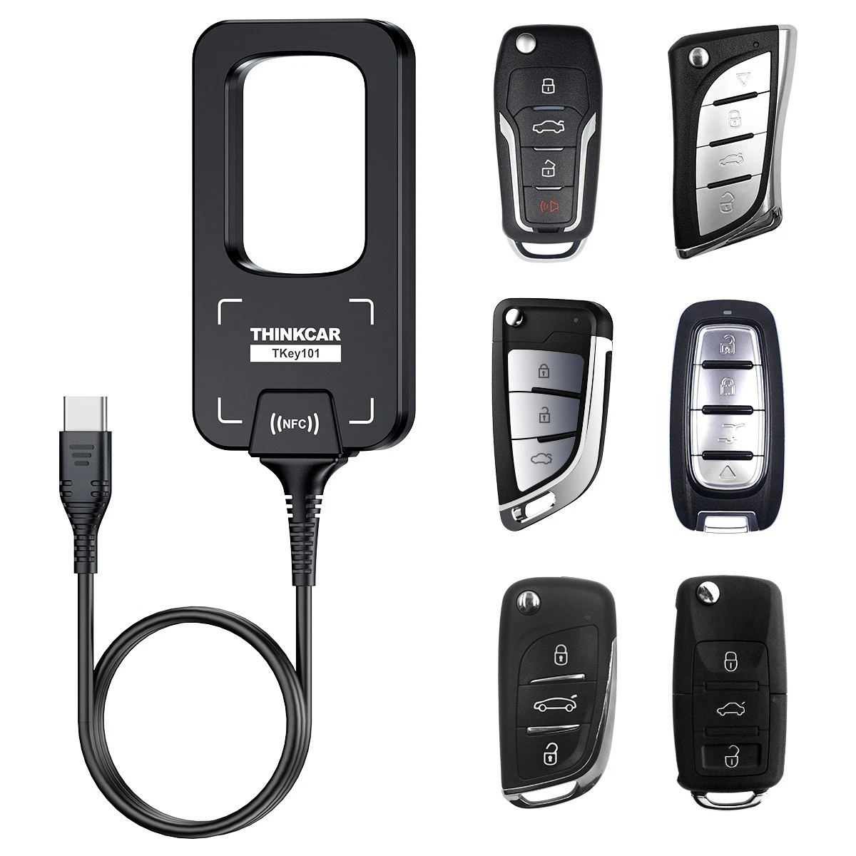 THINKCAR Porte-clés Voiture Programmeur TKEY 101 Équipement avec 6 Unités Télécommande Clés - Image 10