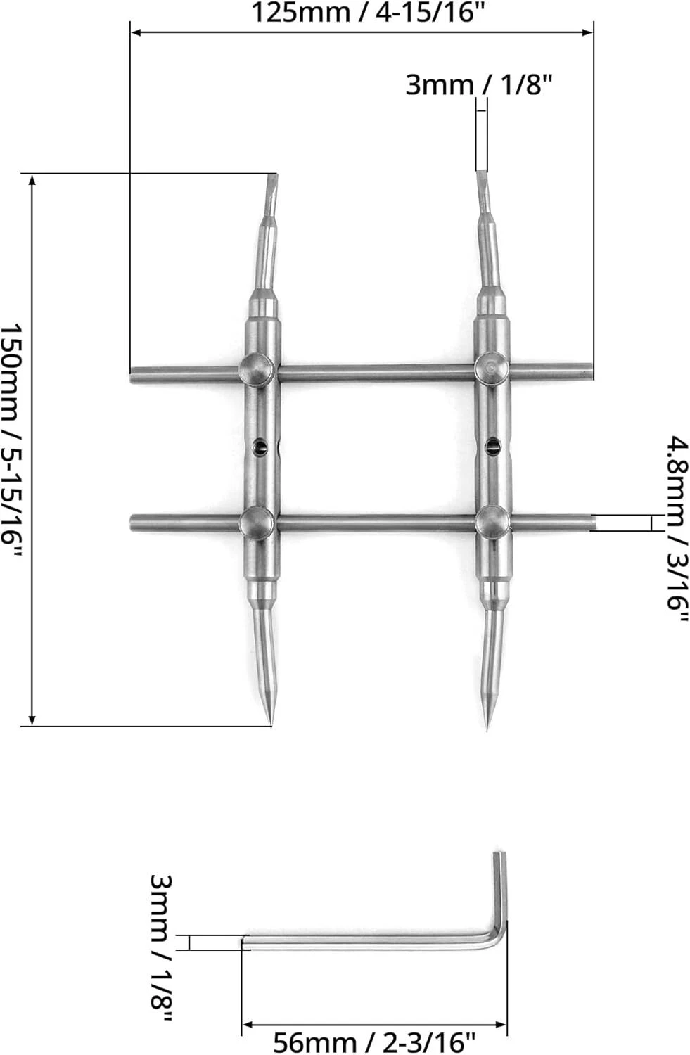Clé d'objectif, arche double tête, clé courbe, professionnelle - Image 6