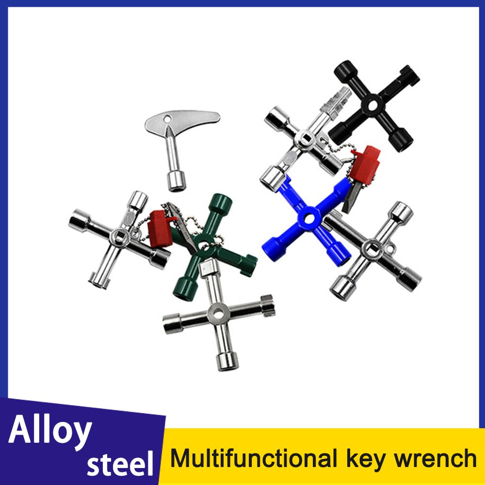 Electric Cabinet Car Elevator Cross Key Wrench - Multi-Purpose Portable Water Meter Valve Internal Triangle Tool - Image 1