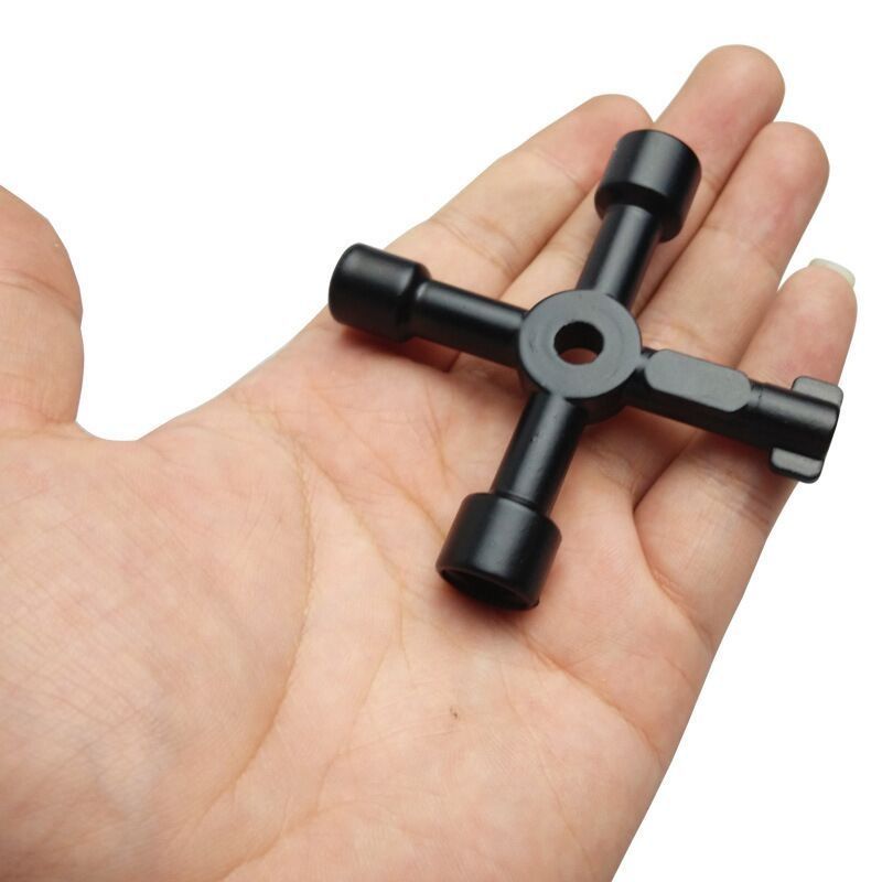 Multi-Function Key Wrenches - 4-in-1 Inner Triangular & Cross Valve Tool for Electric Control Cabinets and Shield Doors - Long Head Design - Image 4