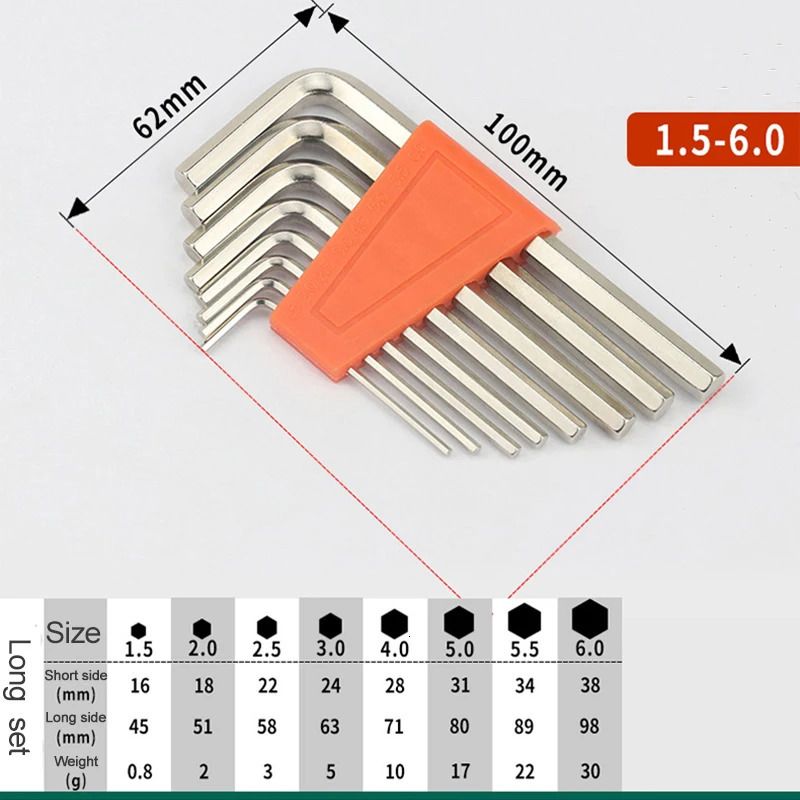 Flat Head Small Allen Key Wrench Set 15mm to 6mm L Shape Hex Short Arm Tool Portable Bicycle Allen Spanner Repair Tools 250908BJ - Image 5