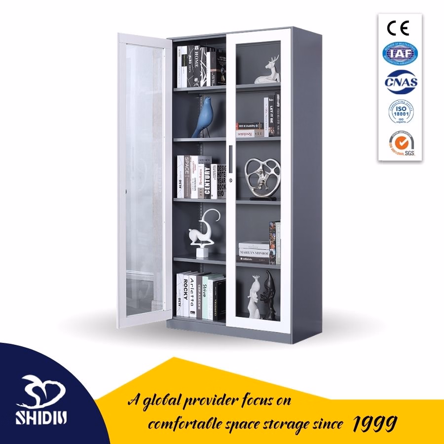 Durable Metal Tall Storage Cabinet Flat Packed Office Filing Bookcase - Image 2