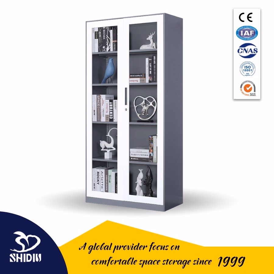 Durable Metal Tall Storage Cabinet Flat Packed Office Filing Bookcase - Image 3