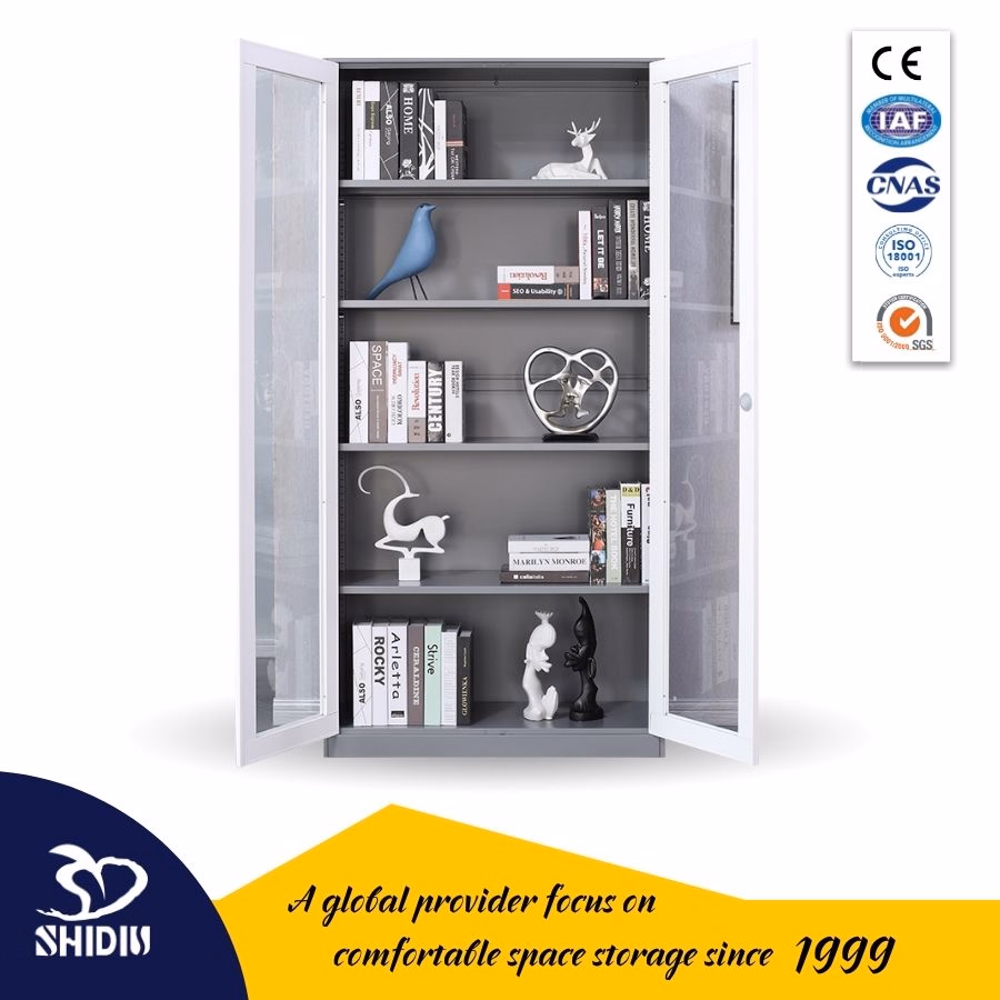Durable Metal Tall Storage Cabinet Flat Packed Office Filing Bookcase - Image 1