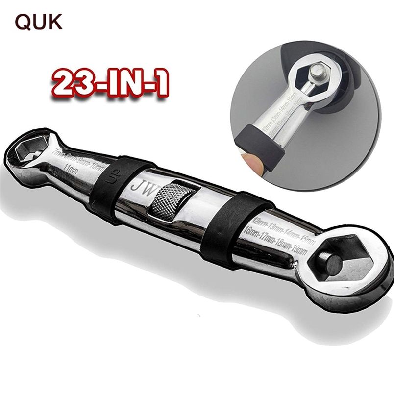 QUK Universal Wrench 23 In 1 Wrench Set Ratchets Adjustable Spanner 7-19mm CR-V Key Flexible Multitools Hand Tool For Car Repair 211110 - Image 1