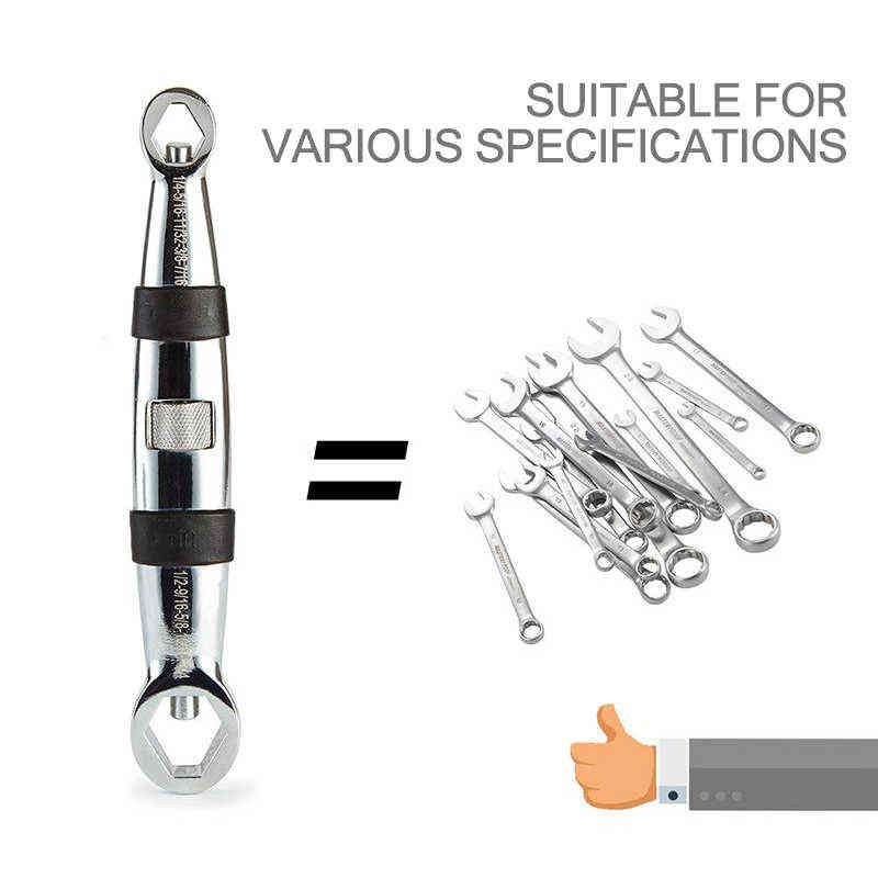 QUK Universal Wrench 23 In 1 Wrench Set Ratchets Adjustable Spanner 7-19mm CR-V Key Flexible Multitools Hand Tool For Car Repair 211110 - Image 5