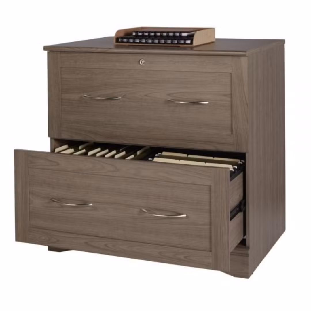 Premium Wooden File Cabinet with Key Lock for Office Storage - Image 2