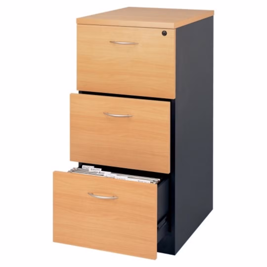 Premium Wooden File Cabinet with Key Lock for Office Storage - Image 4