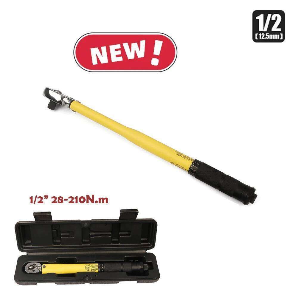 28-210N.m Torque Wrench 1/2" Precise Reversible Ratchet Torques Key Professional Bicycle Motorcycle Car Automotive Tool - Image 1