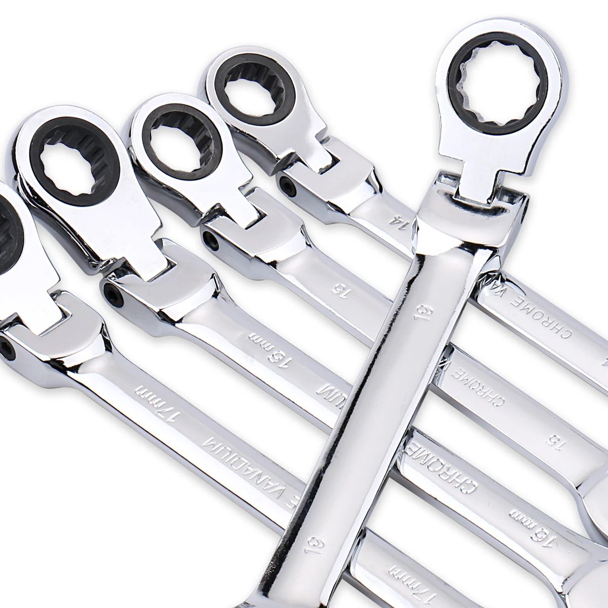 Ratchet Wrench of Keys Spanner Set Hand Tool 72-Tooth Ratcheting Flexible Head Mirror Finish 6mm-27mm Auto and Home Repair 1 pcs - Image 1