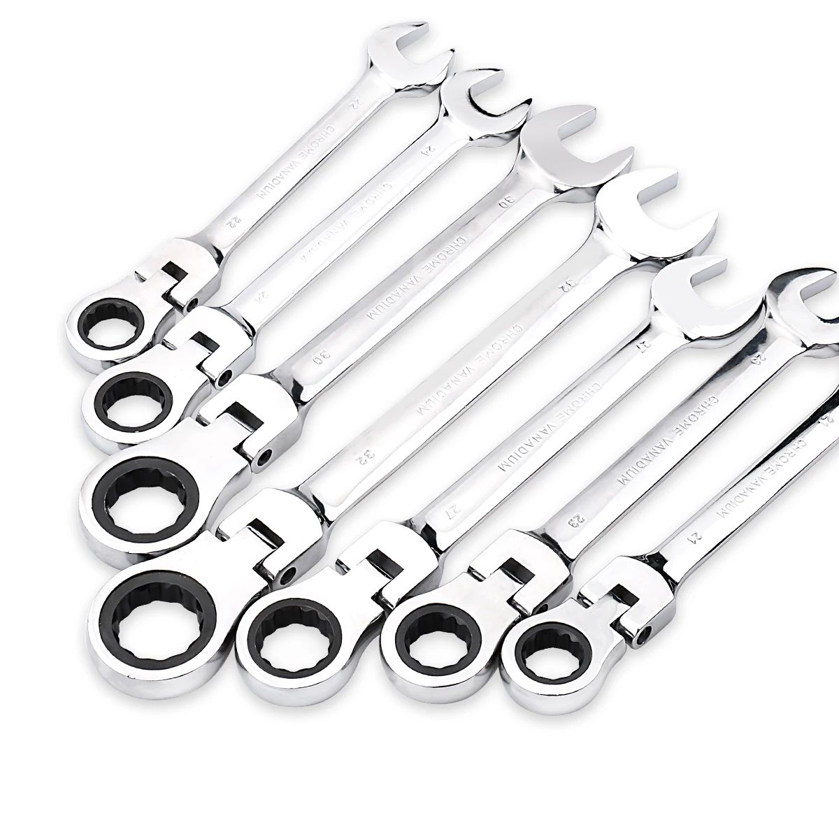 Ratchet Wrench of Keys Spanner Set Hand Tool 72-Tooth Ratcheting Flexible Head Mirror Finish 6mm-27mm Auto and Home Repair 1 pcs - Image 2