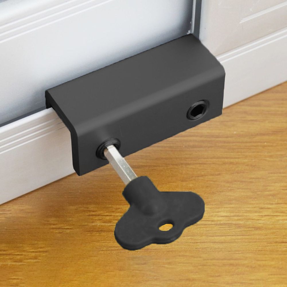 Sliding Door Window Lock with Key Wrench Door Window Lock Stopper Aluminium Alloy Window Limit Stop Locks Kid/Children Guards - Image 3