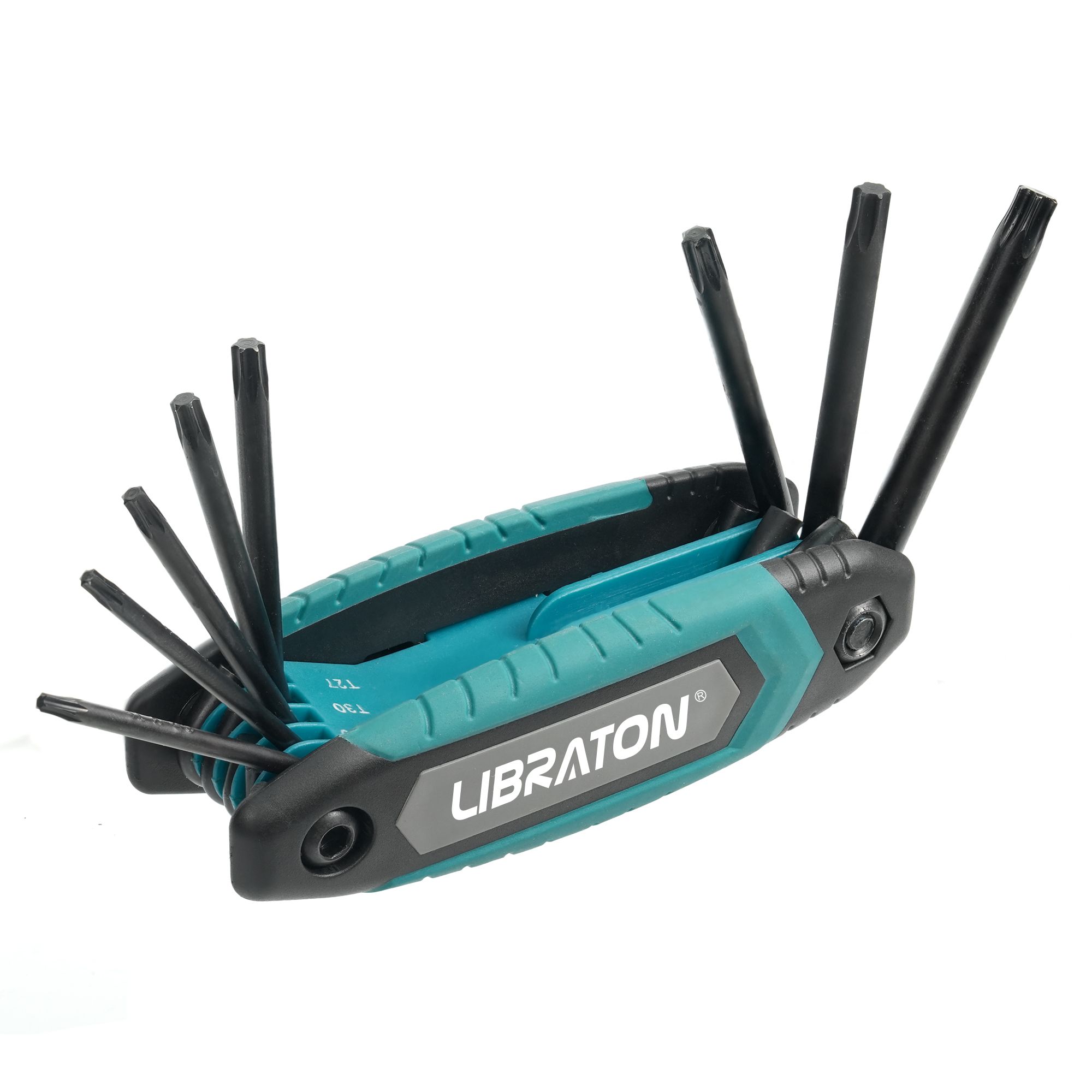Libraton 8 in 1 Folding Torx Hex Key Allen Pocket Portable Star Wrench Kit Sizes T-9 to T-40 for Bicycle Maintenance - Image 1