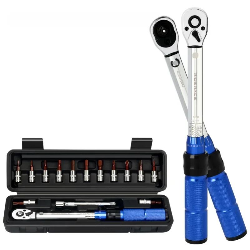 15Pcs Bicycle Torque Wrench Set 1/4" 2-24Nm Dual Direction Preset Spanner Kit with Allen Keys and Socket for Bike Repair - Image 1