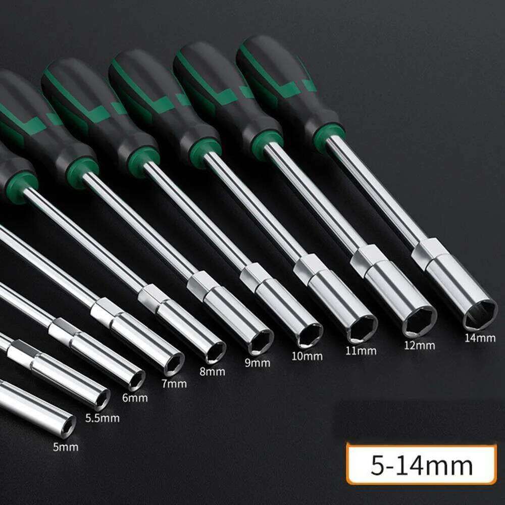 1pc Socket Wrench Hex Screwdriver Hexagonal Nut Key Extend Driver 5-14mm Metal Hand Tool Parts Length 150mm - Image 2