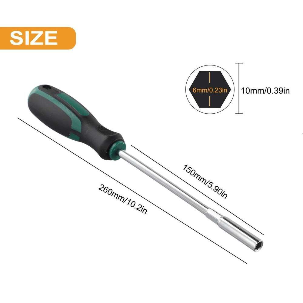 1pc Socket Wrench Hex Screwdriver Hexagonal Nut Key Extend Driver 5-14mm Metal Hand Tool Parts Length 150mm - Image 5