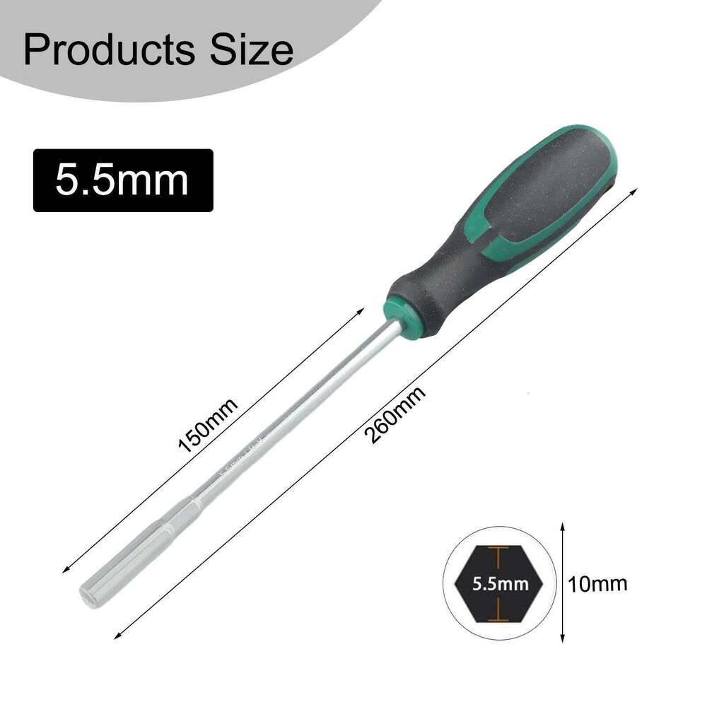 1pc Socket Wrench Hex Screwdriver Hexagonal Nut Key Extend Driver 5-14mm Metal Hand Tool Parts Length 150mm - Image 4