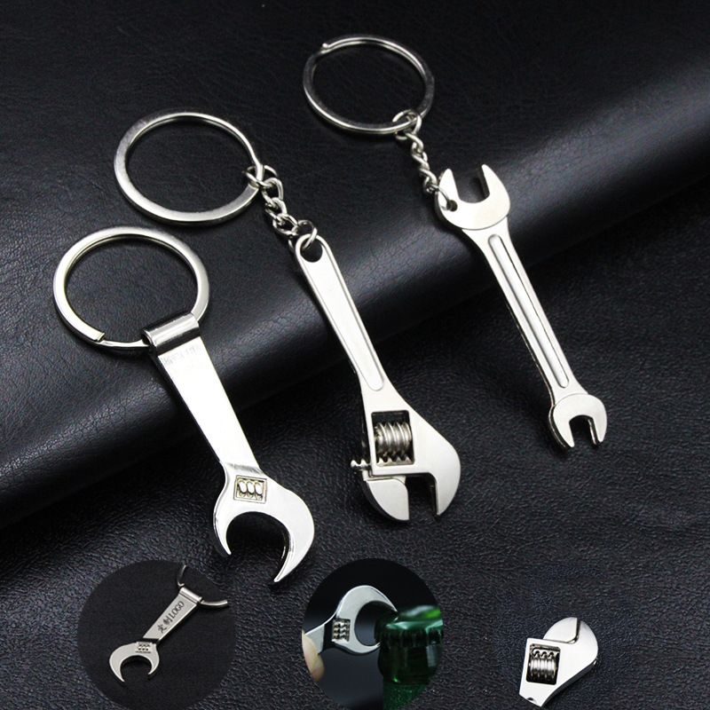 Keychain Necklaces: Mini Adjustable Wrench Keychain - Metal Tool Keyring, Personalized Metal Keychains, Lightweight for Daily Use - Image 1