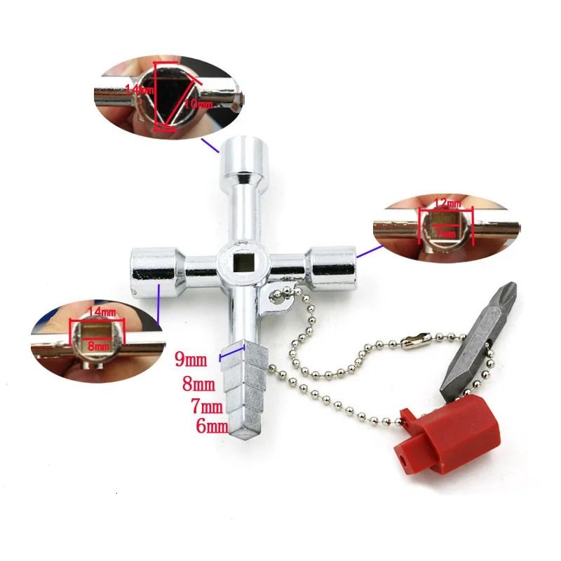 Multifunction Wrench 4 Ways Universal Triangle Wrench Plumber Keys For Gas Electric Meter Cabinets Repair Tools Hand Tools 260428 - Image 3