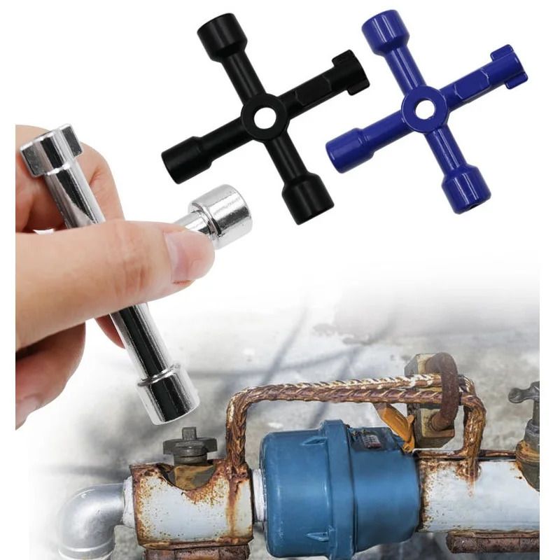 Multifunction Wrench 4 Ways Universal Triangle Wrench Plumber Keys For Gas Electric Meter Cabinets Repair Tools Hand Tools 260428 - Image 1