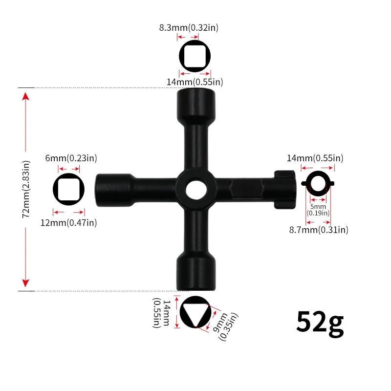 Multifunction Wrench 4 Ways Universal Triangle Wrench Plumber Keys For Gas Electric Meter Cabinets Repair Tools Hand Tools 260428 - Image 5