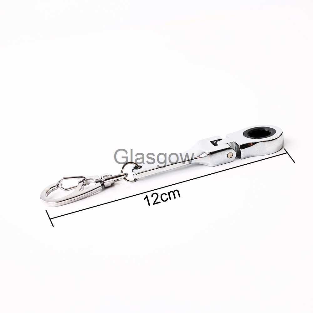 Car Key Tuningkeychains JDM Car Auto Tuning Parts 10mm Ratchet Wrench Keychain Keyring Key Ring Metal x0718 - Image 2